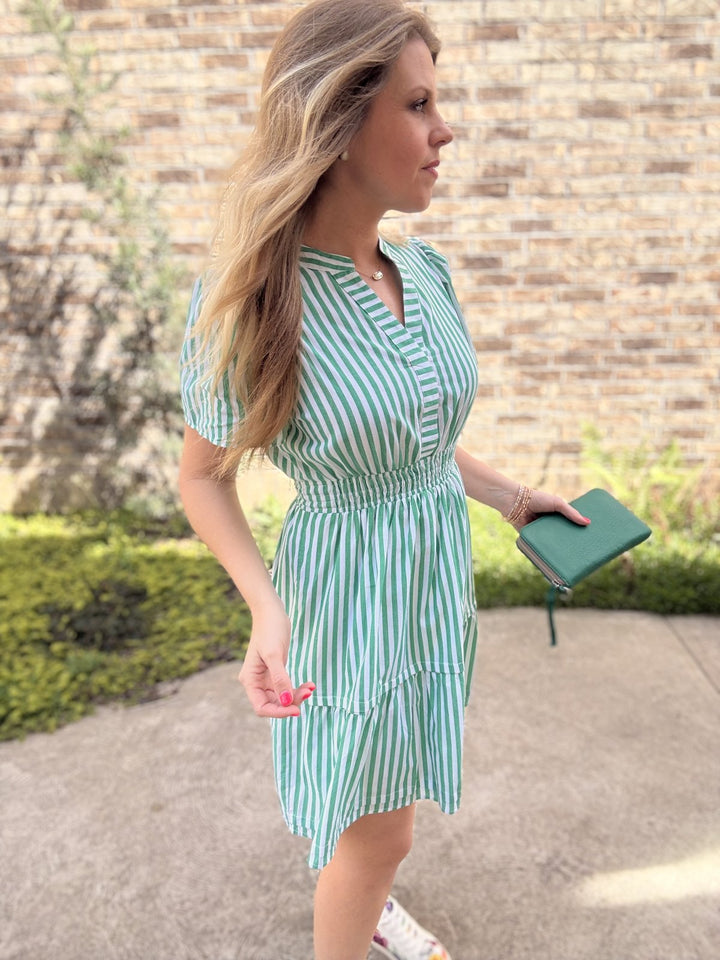 Apple of my Eye Striped Dress - Green Apple