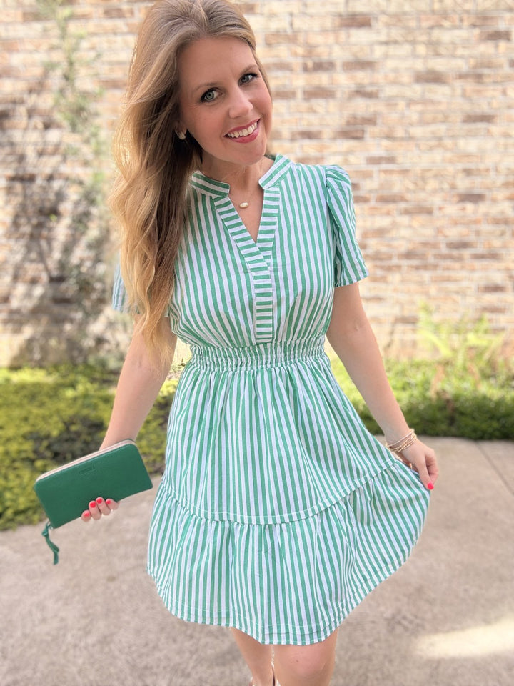Apple of my Eye Striped Dress - Green Apple - M