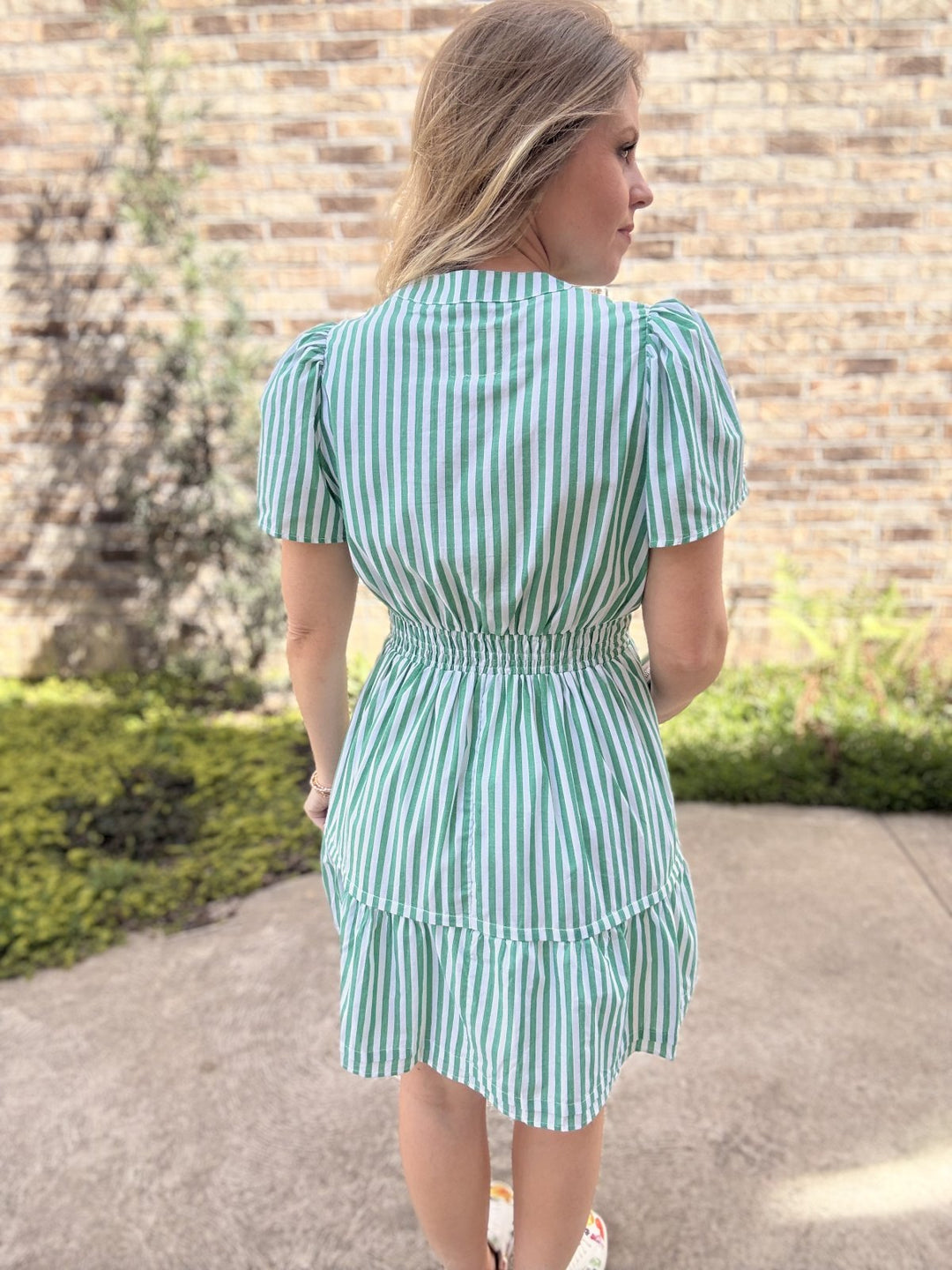 Apple of my Eye Striped Dress - Green Apple
