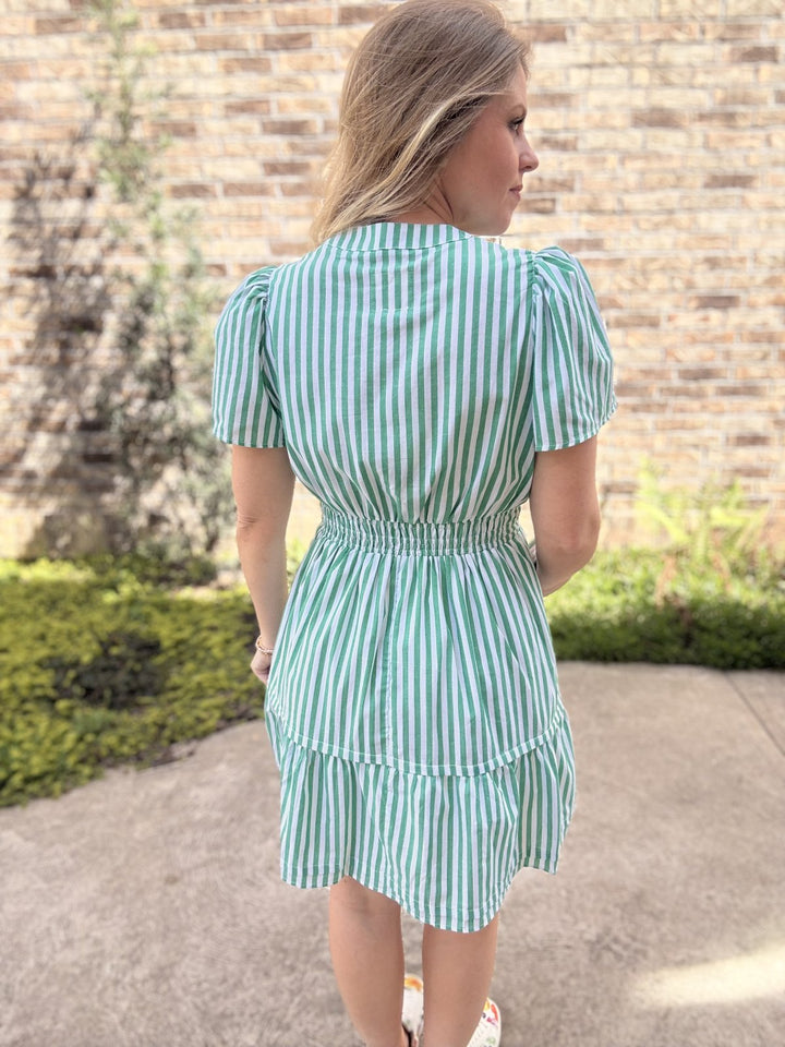 Apple of my Eye Striped Dress - Green Apple