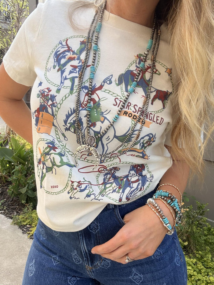 Star Spangled Rodeo Tee- Off White