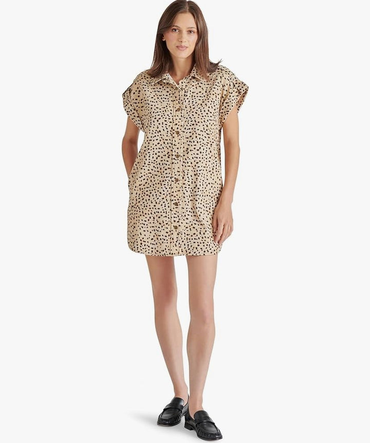 Ilara Dot Button Up Dress - Desert Sand - Xs