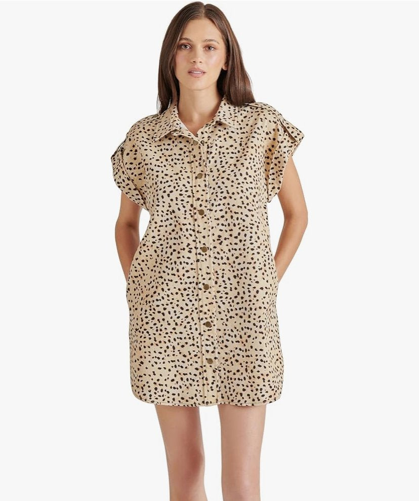 Ilara Dot Button Up Dress - Desert Sand - Sm
