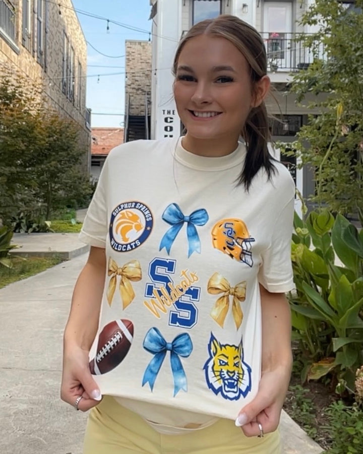 Blue/Yellow SS Wildcat - Ivory CC Tee