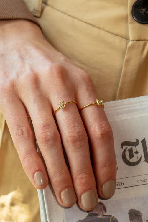 INITIAL GOLD RING - GOLD - A