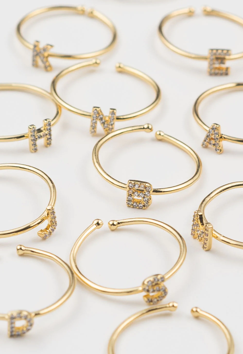 INITIAL GOLD RING - GOLD