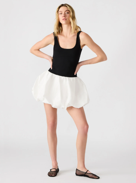 Linnea Bubble Skirt Dress - Black/Wht