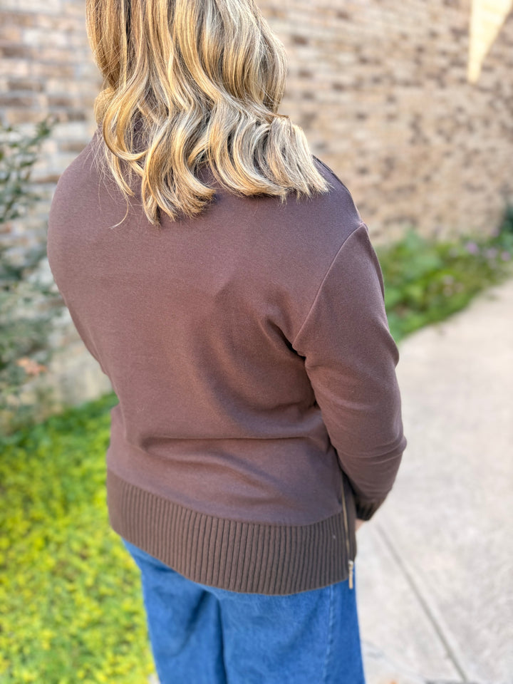 Sable Rib Sweatshirt- Chocolate Cherry