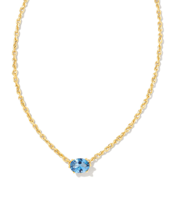 CAILIN CRYSTAL PENDANT NECKLACE GOLD BLUE VIOLET CRYSTAL
