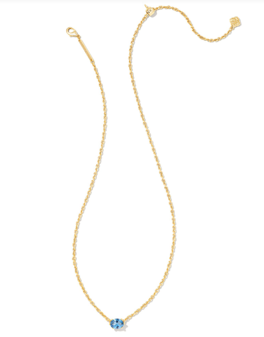 CAILIN CRYSTAL PENDANT NECKLACE GOLD BLUE VIOLET CRYSTAL