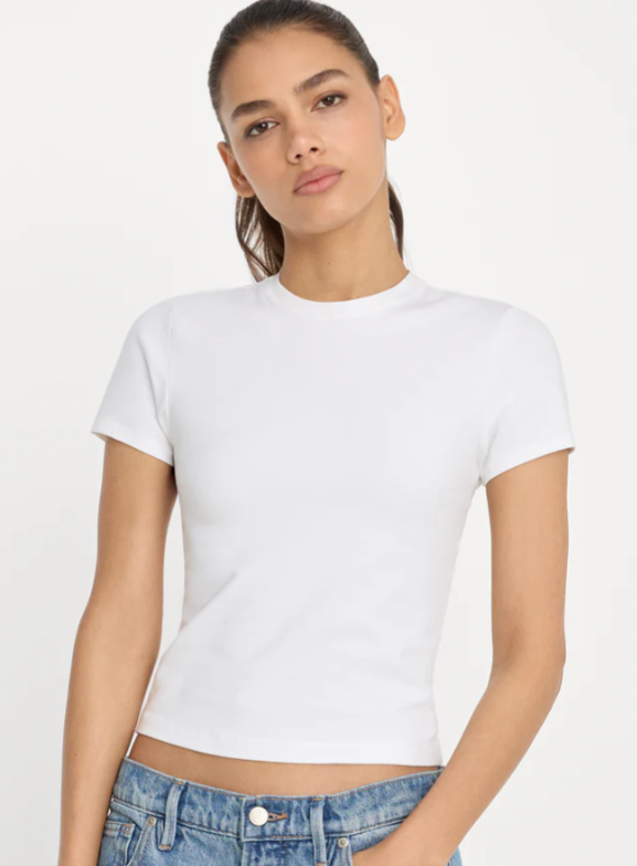 Super Stretch Baby Tee- White