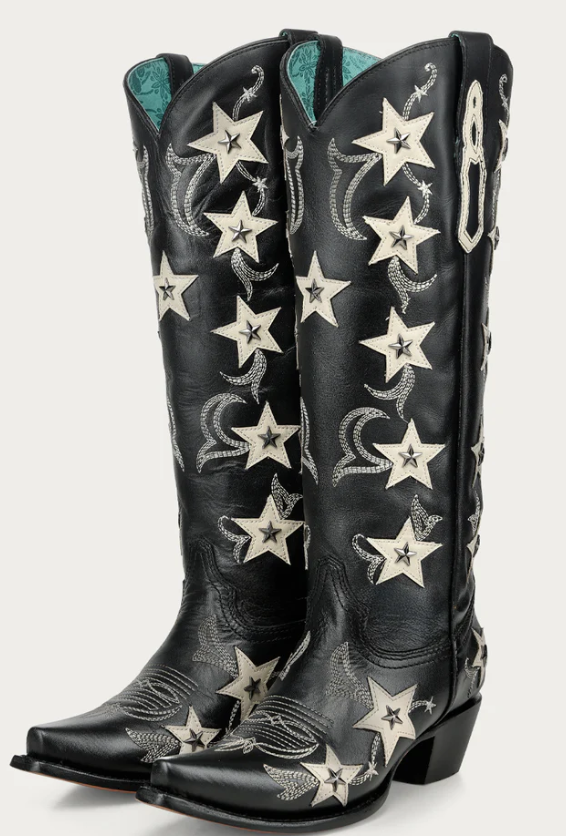 LD Black Emb. & Stars Overlay & Studs Boot