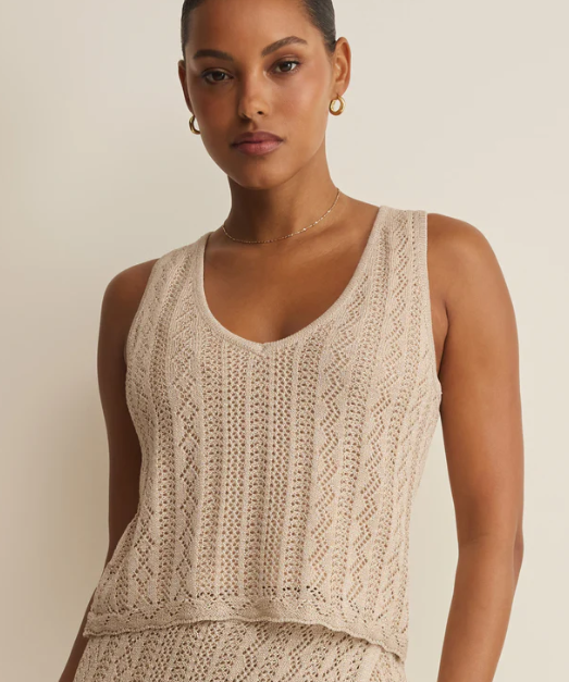 Glimmer Sweater Tank- Gold Metallic