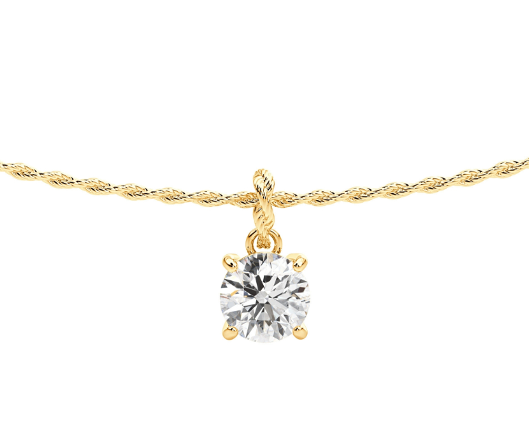 Evertwined Round Solid Rope Necklace- Yellow Gold