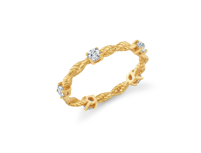 Evertwined Round Station Rope Ring- Yellow Gold