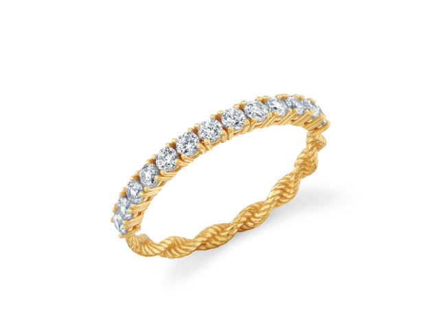 Evertwined Round Half Eternity Rope Ring- Yellow Gold