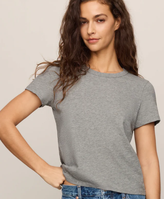 Junie Slub Tee Shirt- Classic Heather Grey
