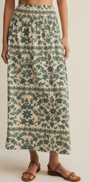 Leya Tera Paisley Maxi Skirt- Everglade