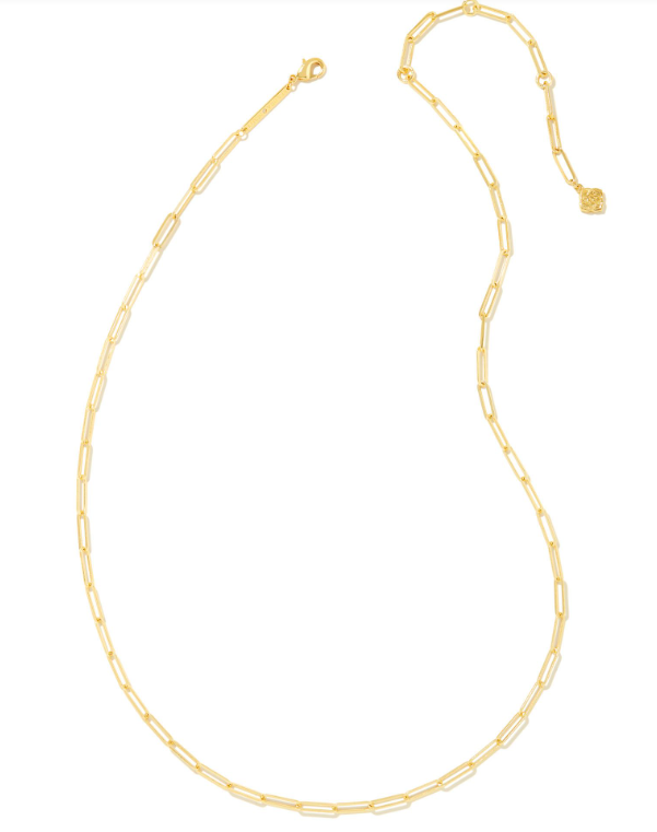 Courtney Paperclip Necklace- Gold Metal