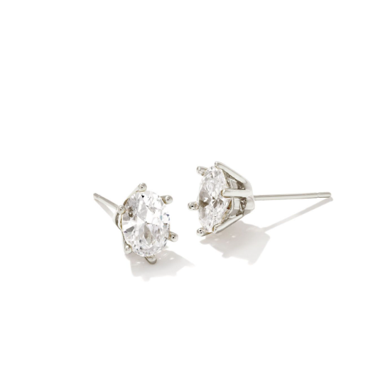 Cailin Studs- Rhodium Metal