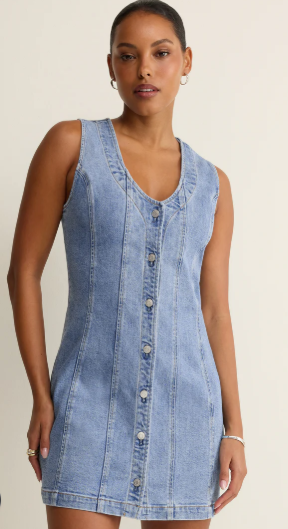Jolie Denim Mini Dress- Avalon