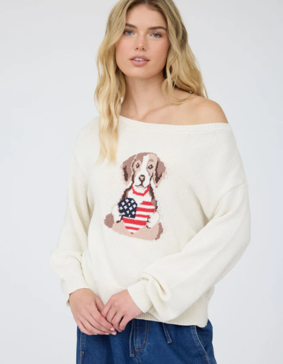 American Puppy Sweater- Ivory