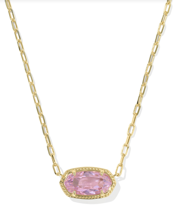 Elisa Luxe Pendant Necklace- Gold Light Pink