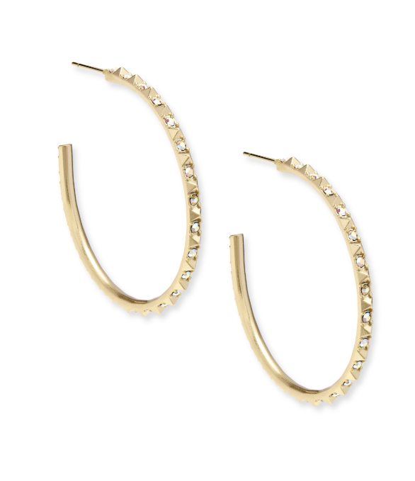 Veronica Hoop Earrings- Gold Iridescent Crystal