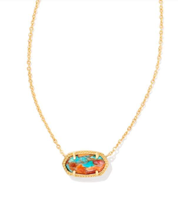 Elisa Veined Bronze Turq. Necklace