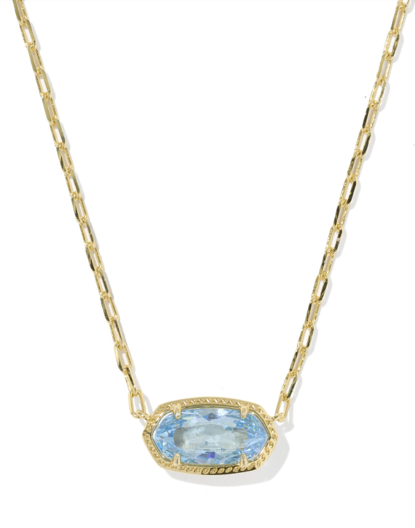 Elisa Luxe Pendant Necklace- Gold/Blue