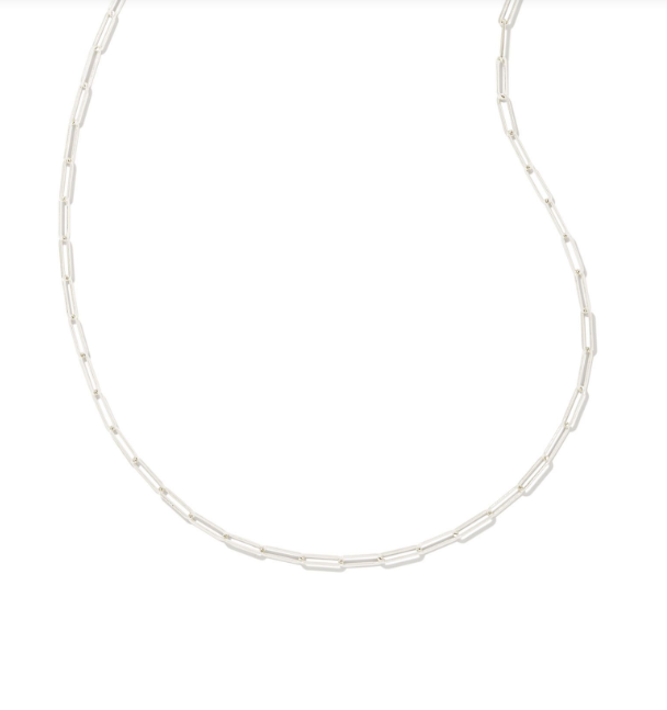 Courtney Paperclip Necklace- Silver