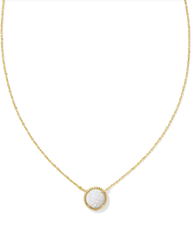 Volleyball Pendant Necklace- Gold
