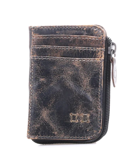 Carrie Card Leather Wallet- Black Lux