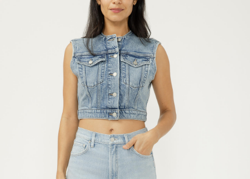 Cropped Denim Vest- Wanderlust