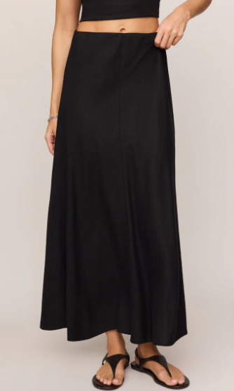 Meryl Midi Skirt- Black