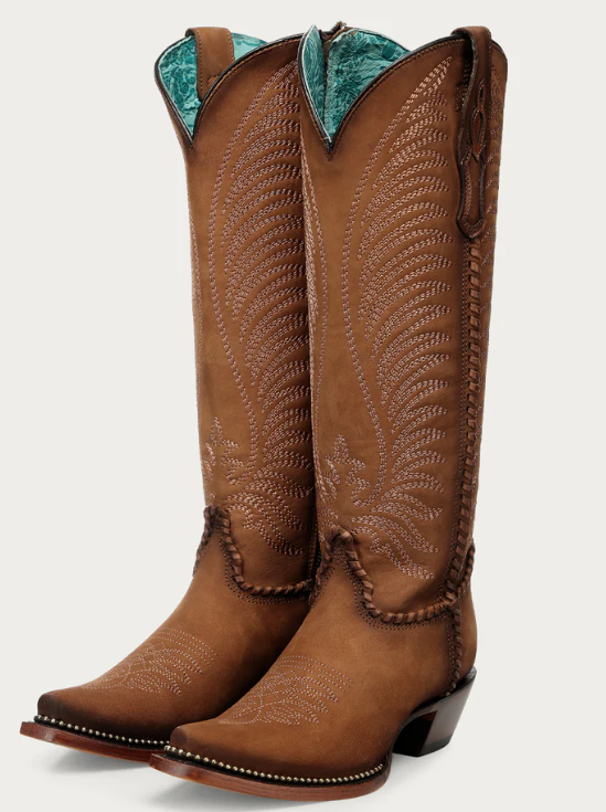 LD Brown Emb. Woven & Metallic Welt Tall Boot