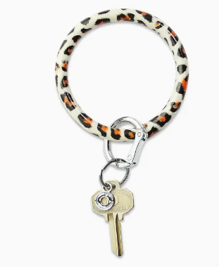 Leather Big O Key Ring- Cheetah