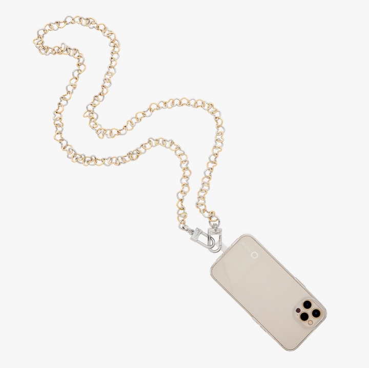 Phone Crossbody- Heart Mixed Metal