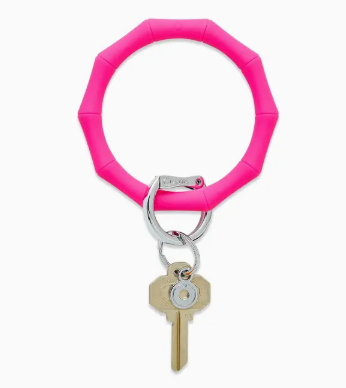 Silicone Big O Key Ring- Tickled Pink Bamboo