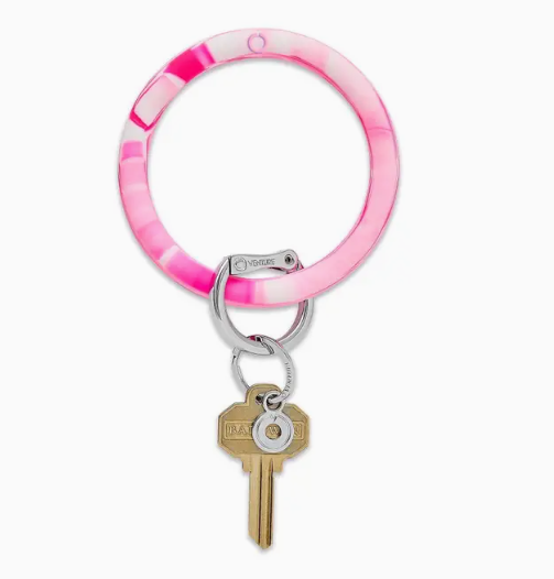 Silicone Big O Key Ring- Tickled Pink Marble