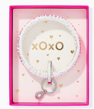 The Gift Ready Leather Big O Key Ring- Quicksilver Croc