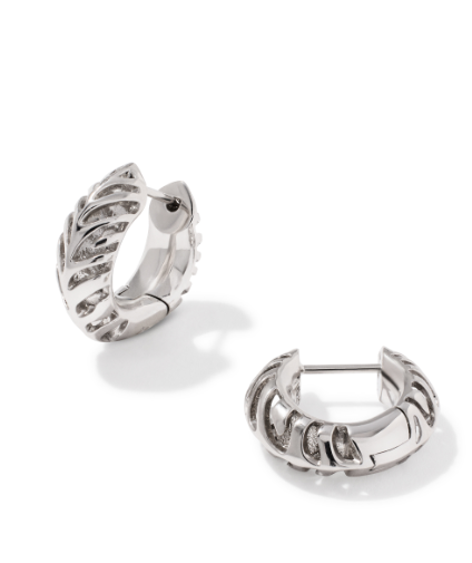 Tiger Striped Mikki Huggie Rhodium Metal