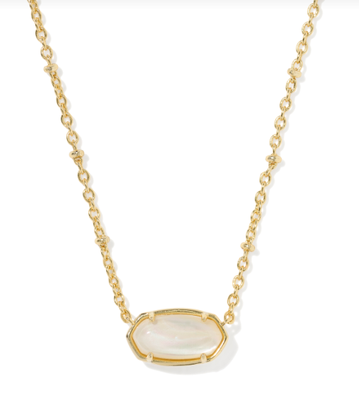 Tiger Striped Elisa Necklace Gold Natural MOP