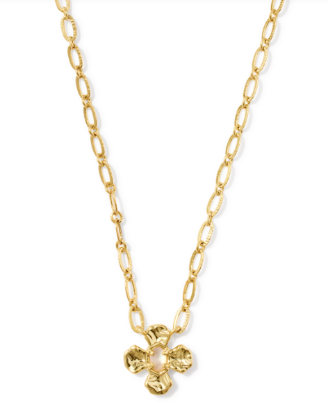Leanne Short Pendant Necklace Gold Natural MOP