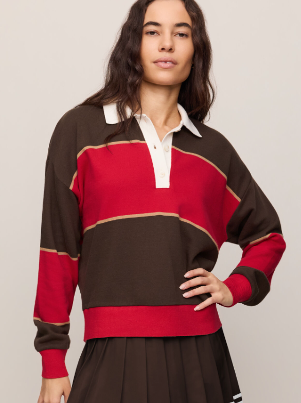 Study Break Polo Sweatshirt Game Day- Red