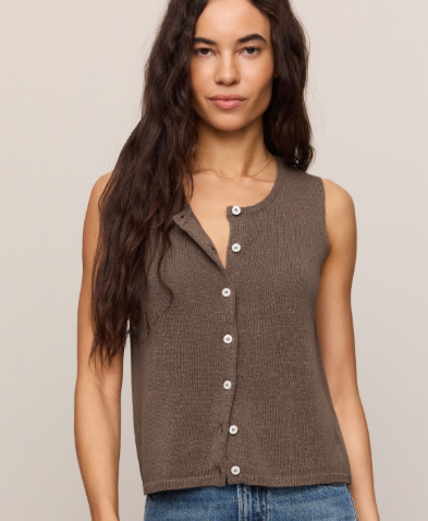 Syd Sweater Vest- Pebble Coast