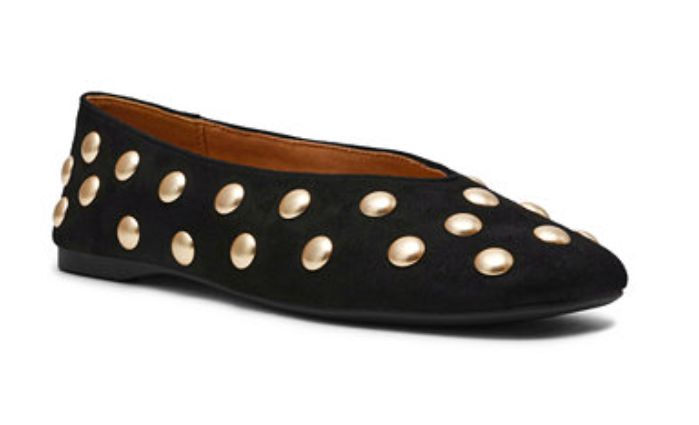 Karma Stud Ballet Flat- Black