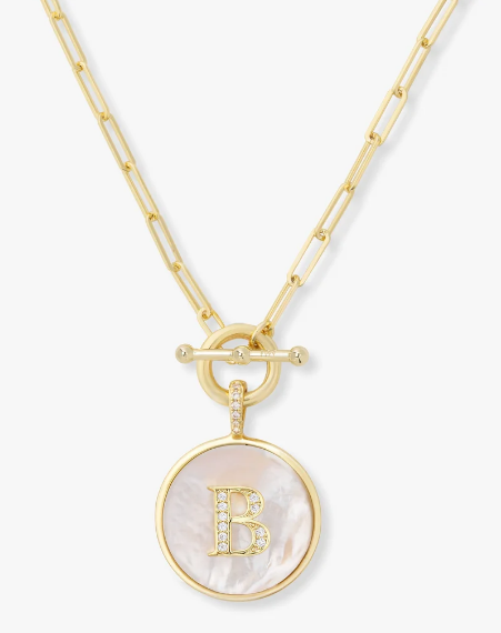 B Love Letters Medallion Necklace- GOLD