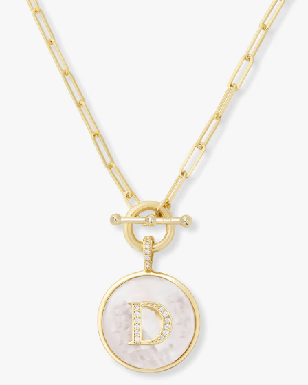 D Love Letters Medallion Necklace - GOLD