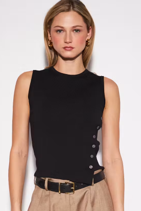 Nellie Button Top- Caviar